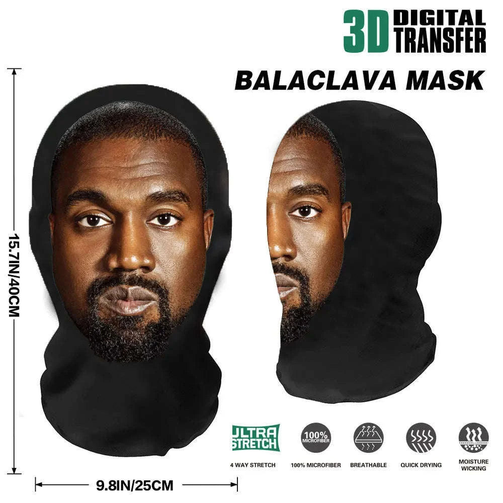 3D Printed Full-Face Cosplay Mask — Stretch Mesh Balaclava-TT-WS24031