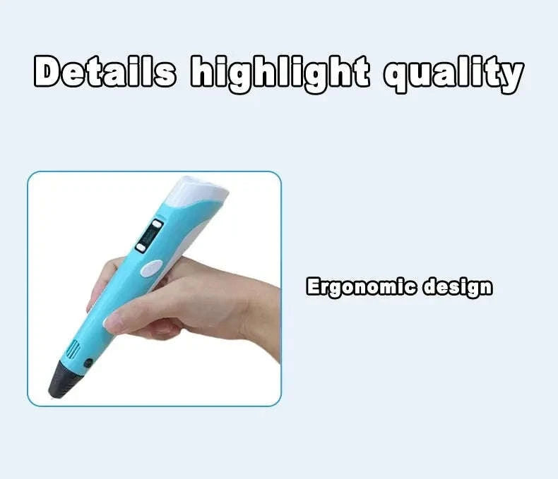 3D Printing Pen Kit-blue 9M PLA bag / 9 Meter / PLA Filagment