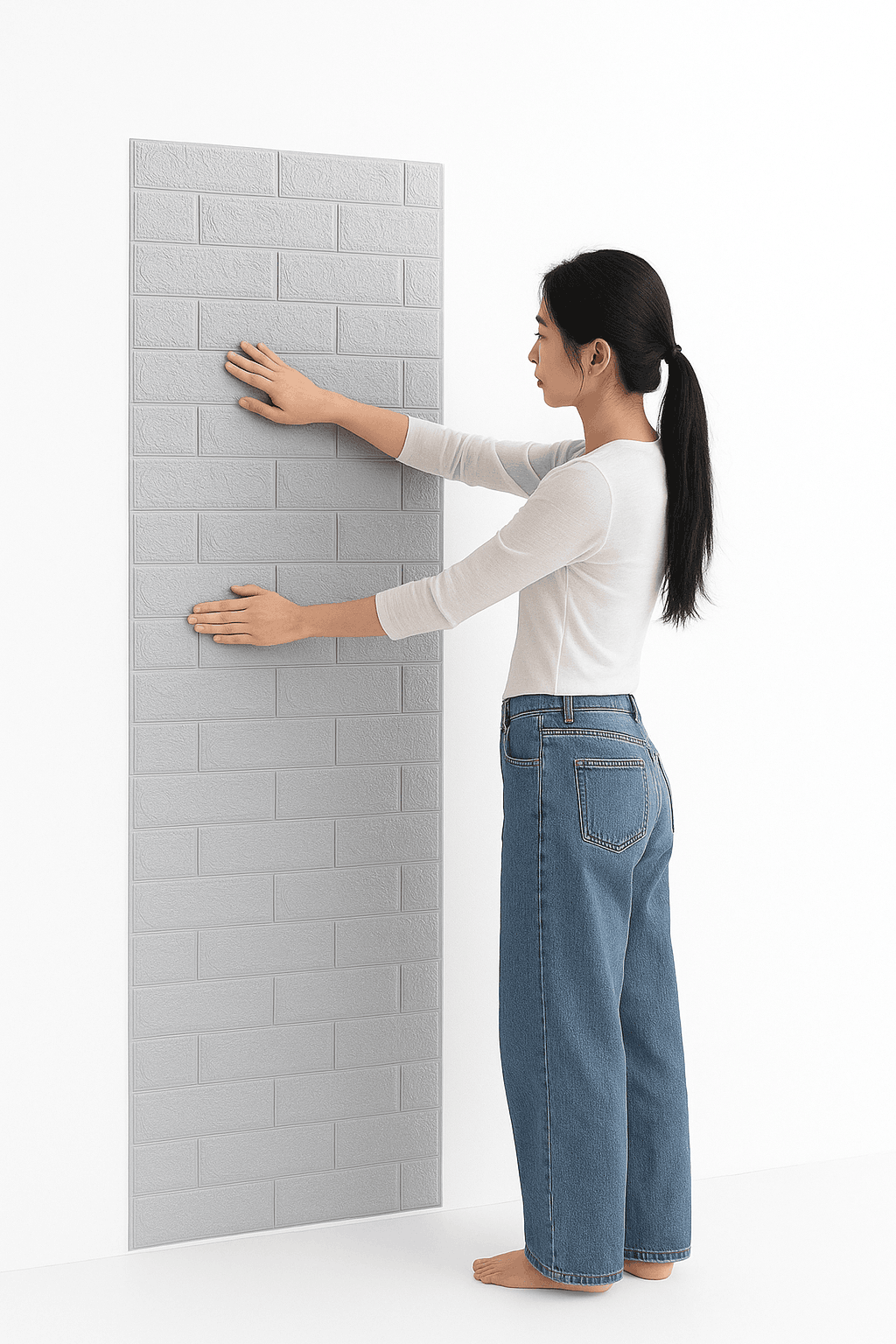 3D Self-Adhesive Brick Wallpaper Roll, Waterproof Foam Wall Sticker-Light yellow brick / 70CMX10M