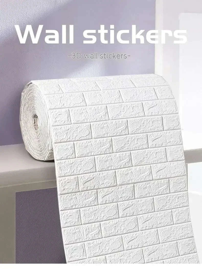 3D Self-Adhesive Brick Wallpaper Roll – Waterproof Home Wall Stickers-Light yellow brick / 70CMX10M