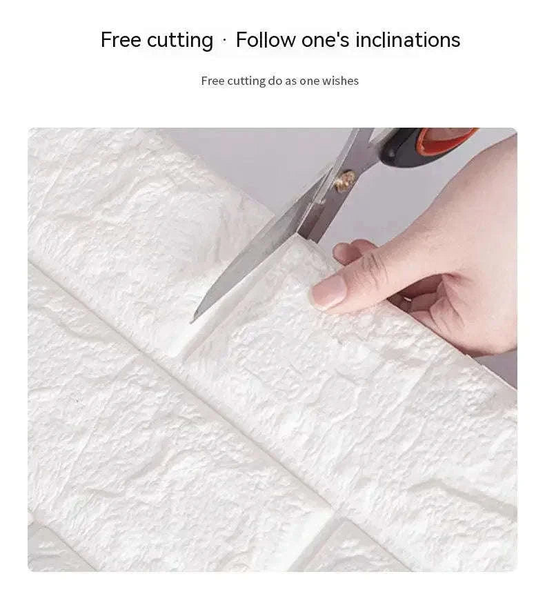 3D Self-Adhesive Brick Wallpaper Roll – Waterproof Home Wall Stickers-Light yellow brick / 70CMX10M