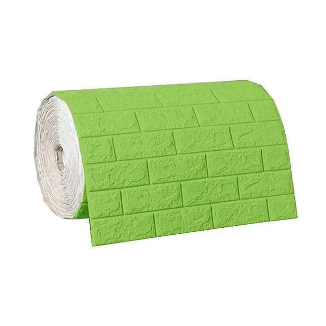 3D Self-Adhesive Brick Wallpaper Roll – Waterproof Home Wall Stickers-Light yellow brick / 70CMX10M