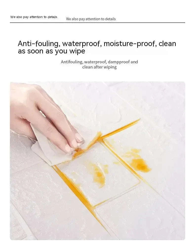 3D Self-Adhesive Brick Wallpaper Roll – Waterproof Home Wall Stickers-Light yellow brick / 70CMX10M