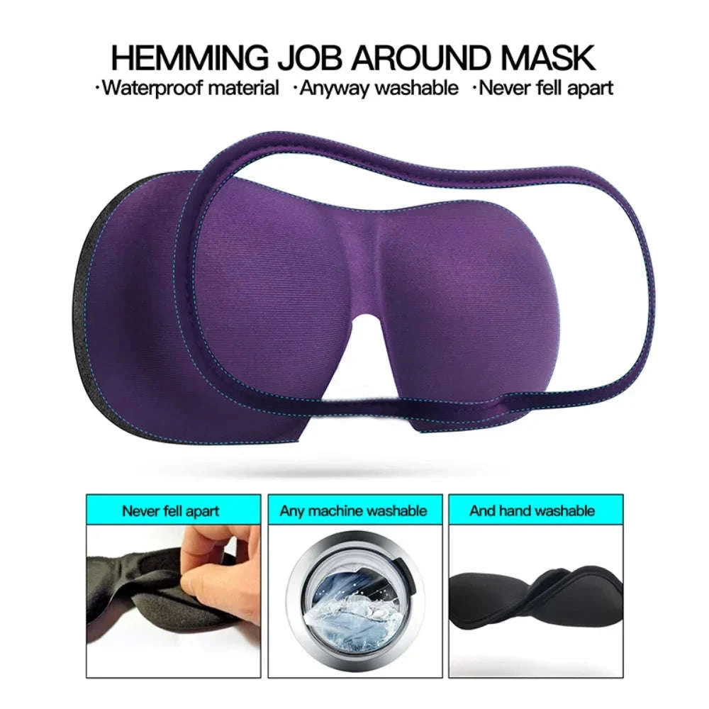 3D Sleep Mask Natural Eye Shade Blindfold-United States / Type3-Black