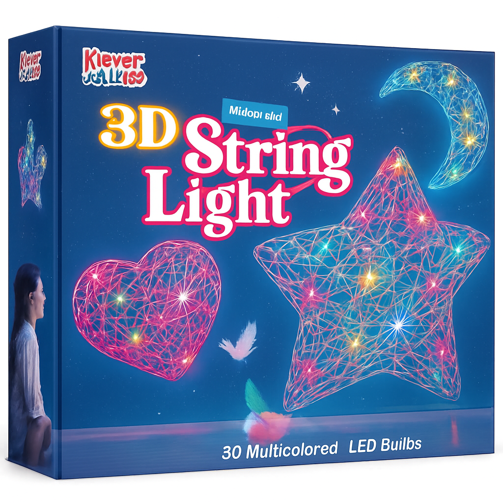 3D String Art Kit with LED Lights for Kids Creative Craft Set