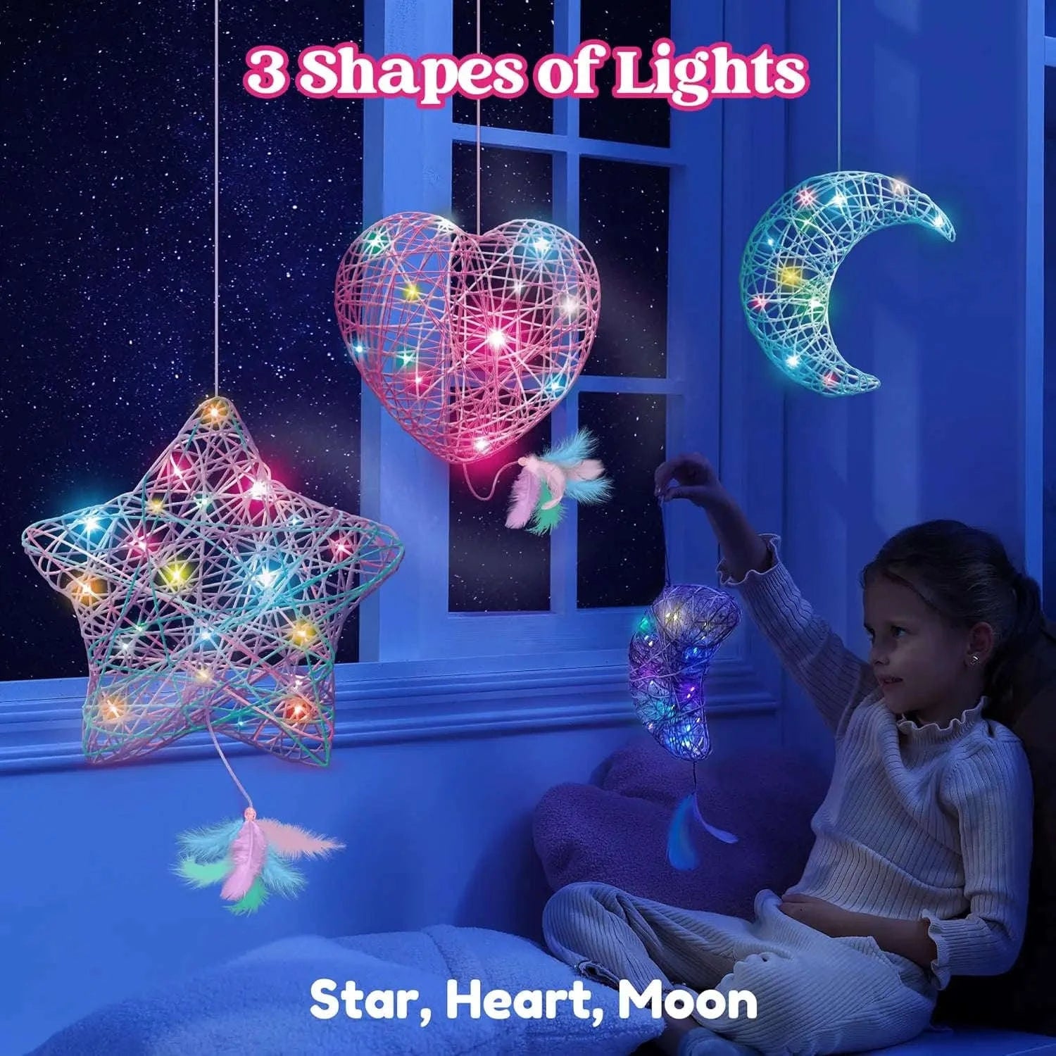 3D String Art Kit with LED Lights for Kids Creative Craft Set-United States / Art Light Craft