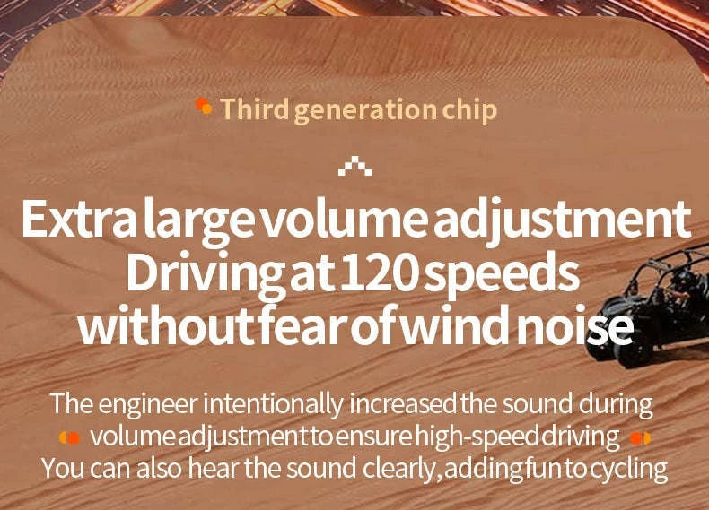 3D Surround Heavy Bass Motorcycle Bluetooth Headset-Soft Tube mic