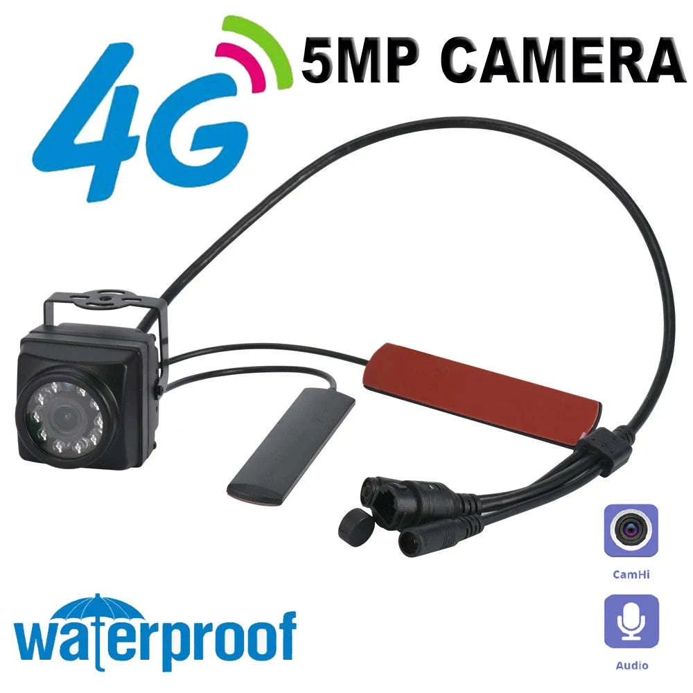 3G 4G 5MP IP Camera with SIM Connectivity and Night Vision-5MP 4G EU 64G Card / EU Plug / 6mm