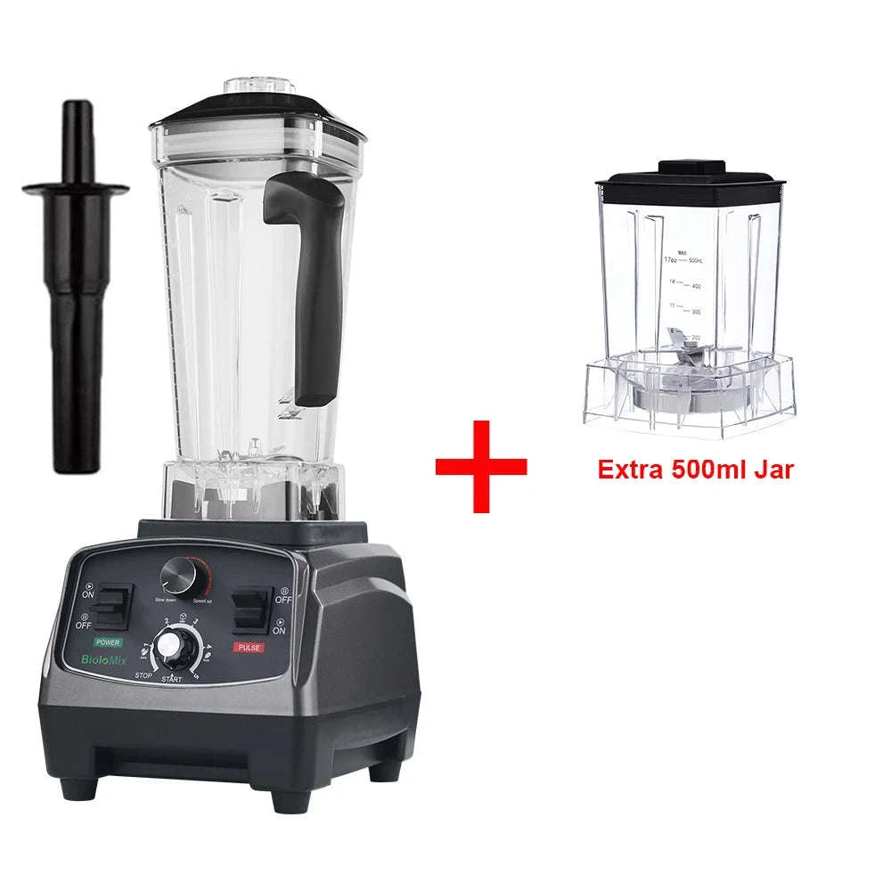 3HP 2200W Commercial Blender with Timer and 2L BPA-Free Jar-With Extra 3 Parts / UK Plug / United Kingdom