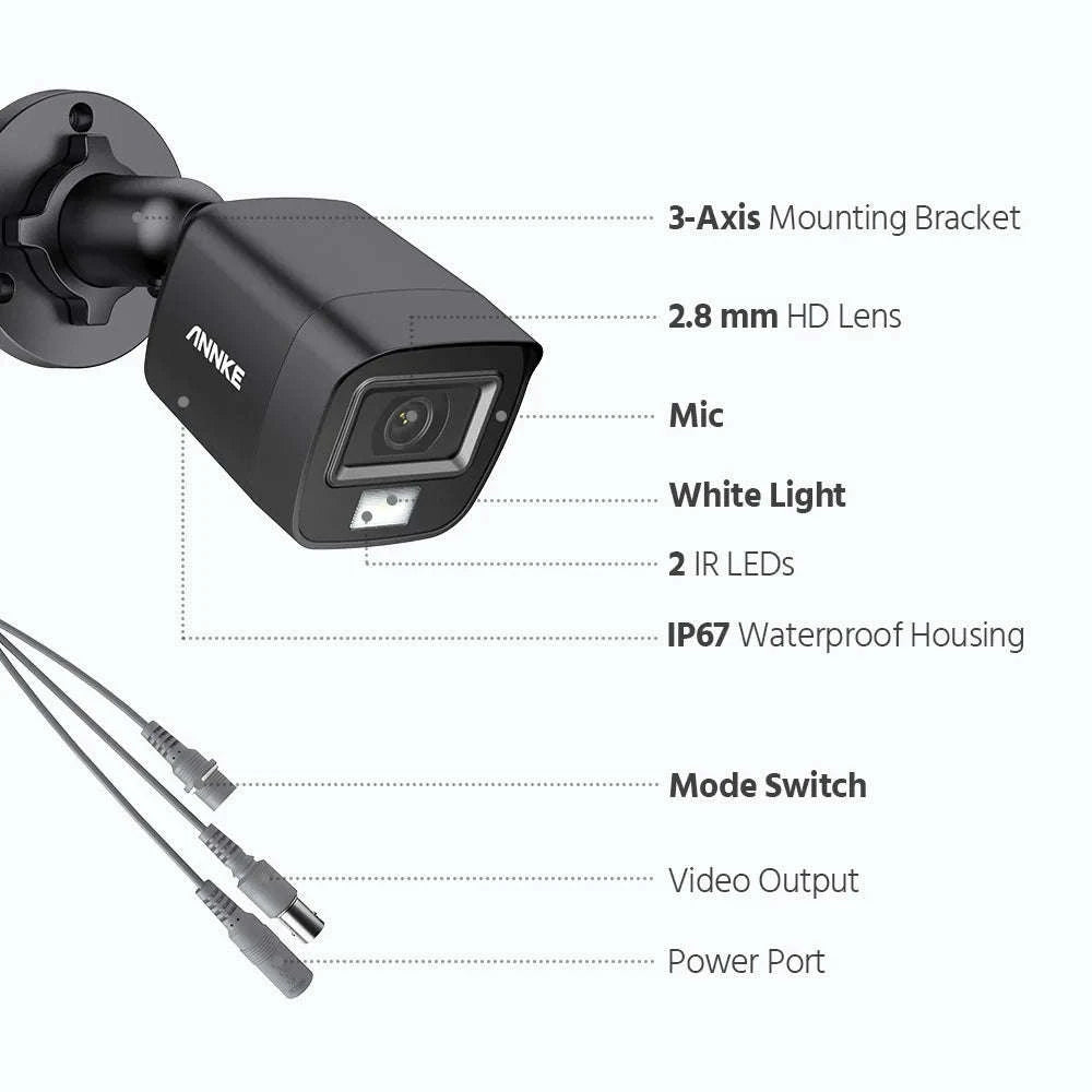 3K Dual-Light Audio Bullet Camera with 2.8mm Lens-Australia