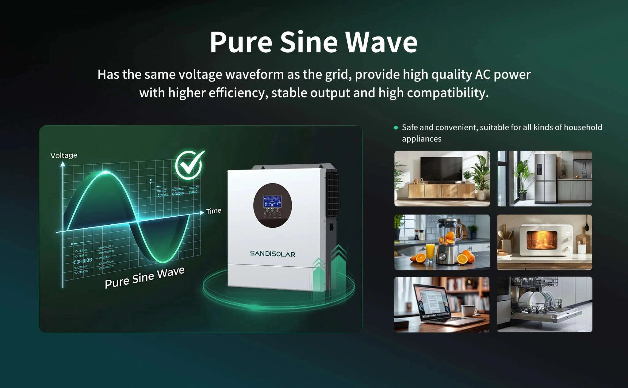 3KW Hybrid Solar Inverter 24V Pure Sine Wave with 100A MPPT-24V 3KW WIFI / 110-120V / 24V|United States