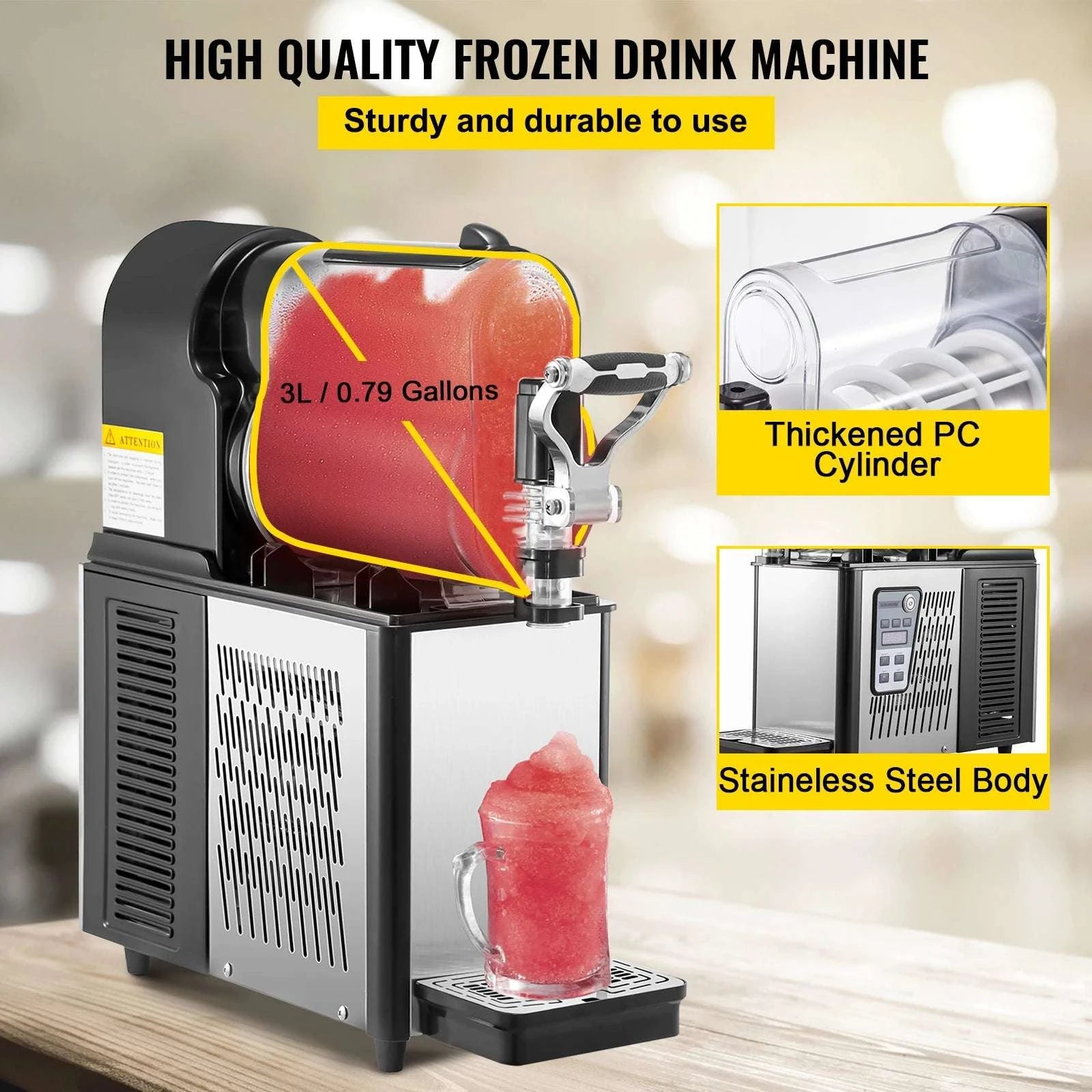 3L Commercial Slushy Machine with Adjustable Temperature Control-3L / United States