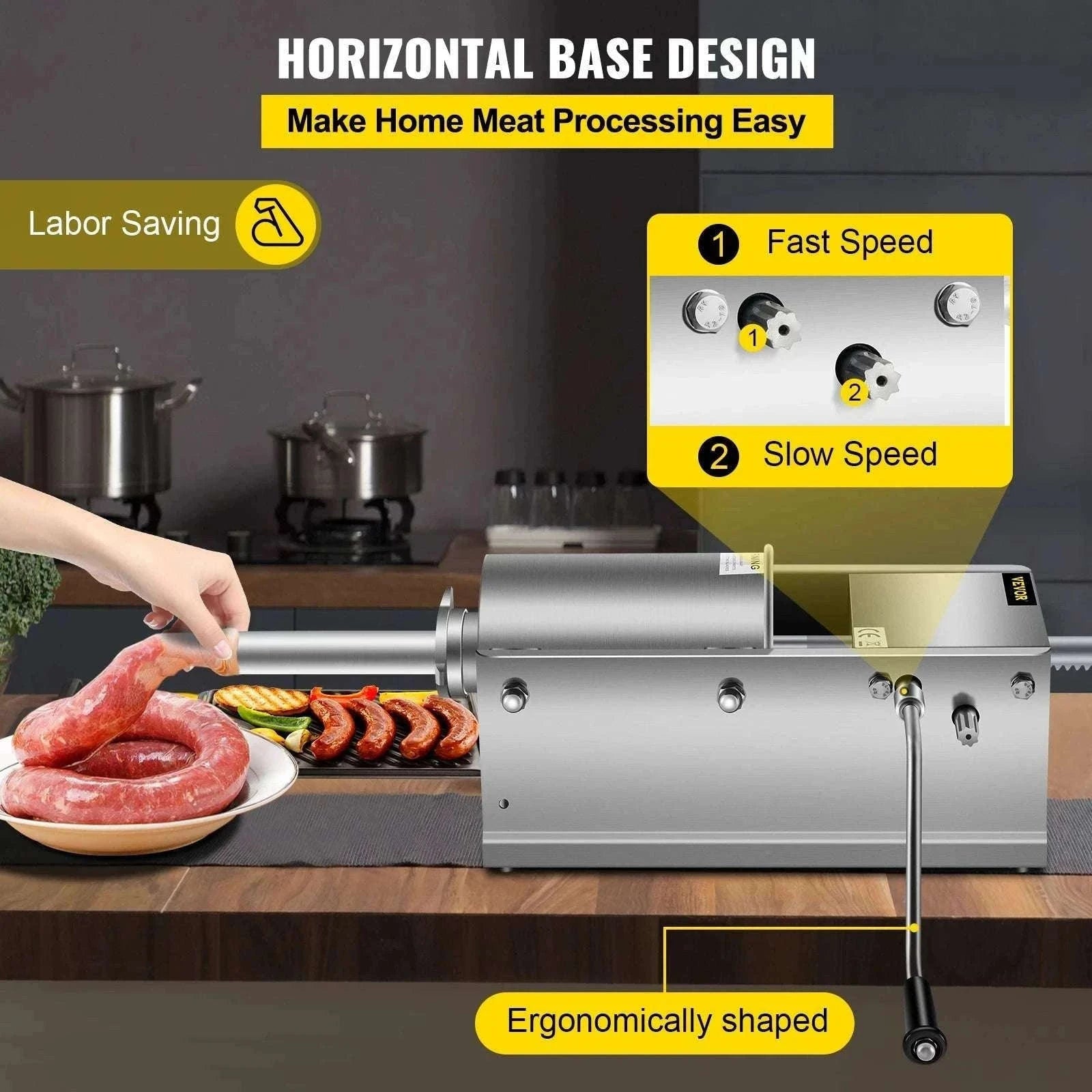3L Horizontal Sausage Stuffer with 5 Filling Nozzles-GERMANY / 3L