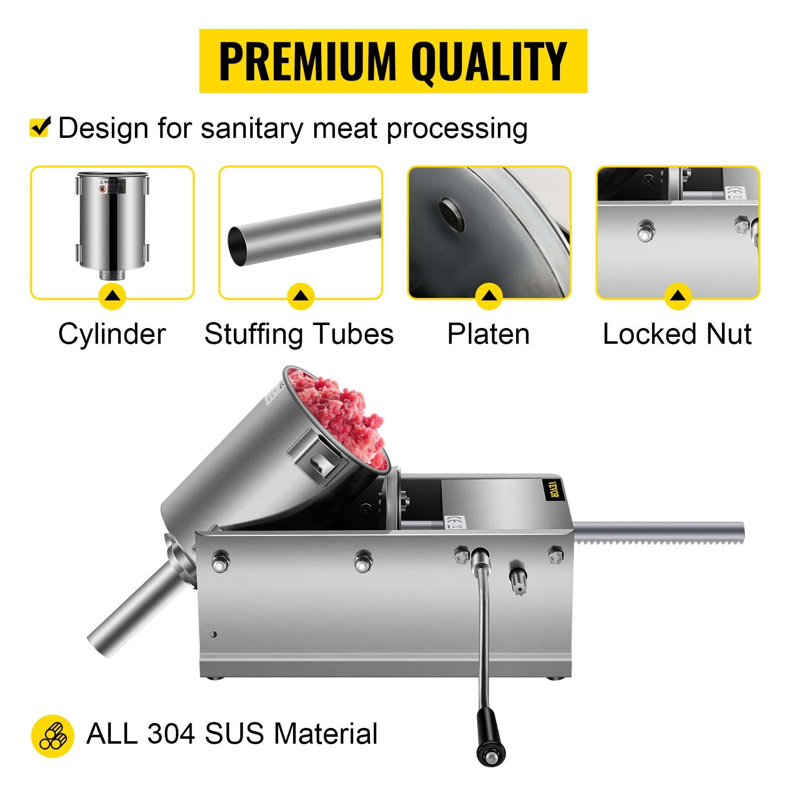 3L Horizontal Sausage Stuffer with 5 Filling Nozzles-GERMANY / 3L