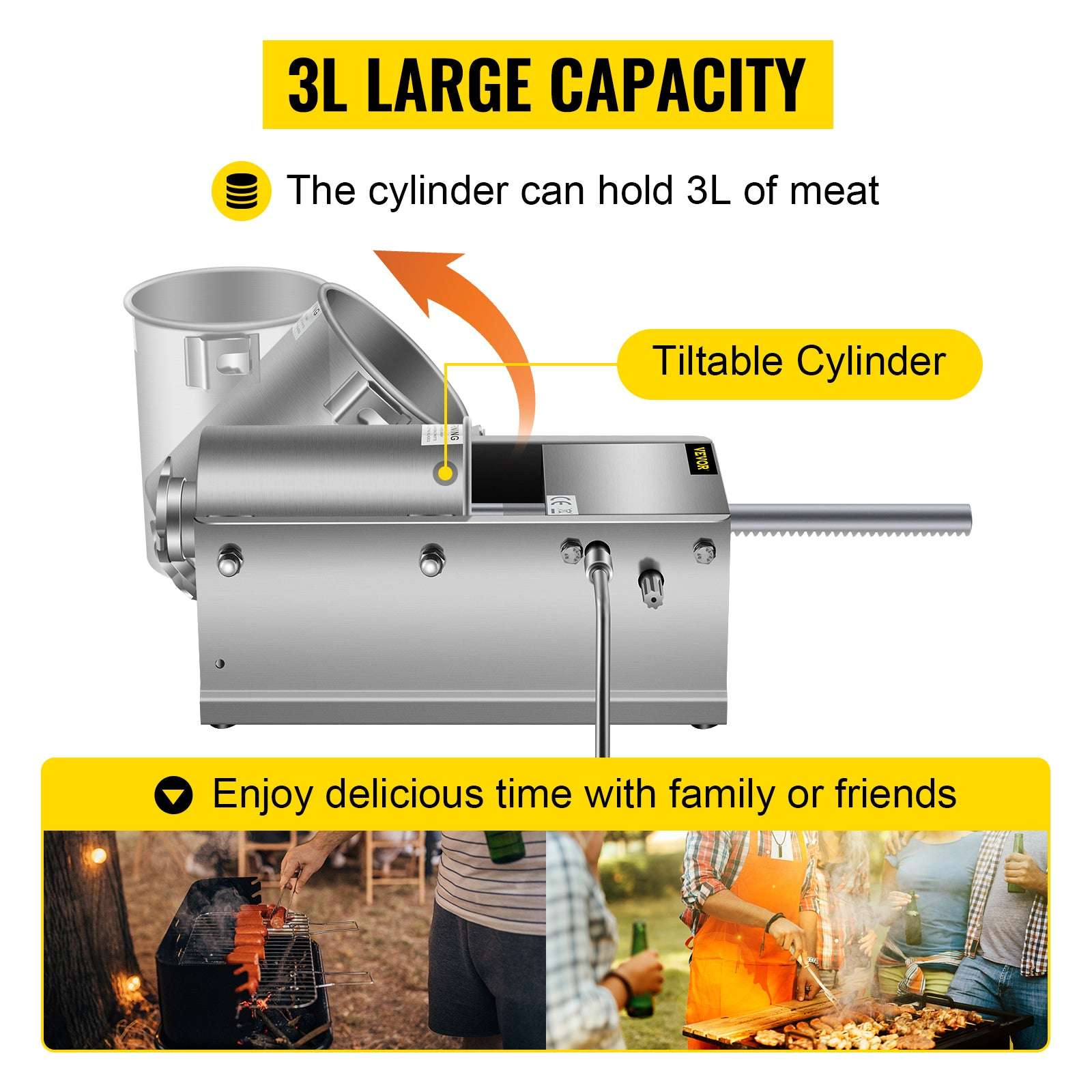 3L Horizontal Sausage Stuffer with 5 Filling Nozzles-GERMANY / 3L