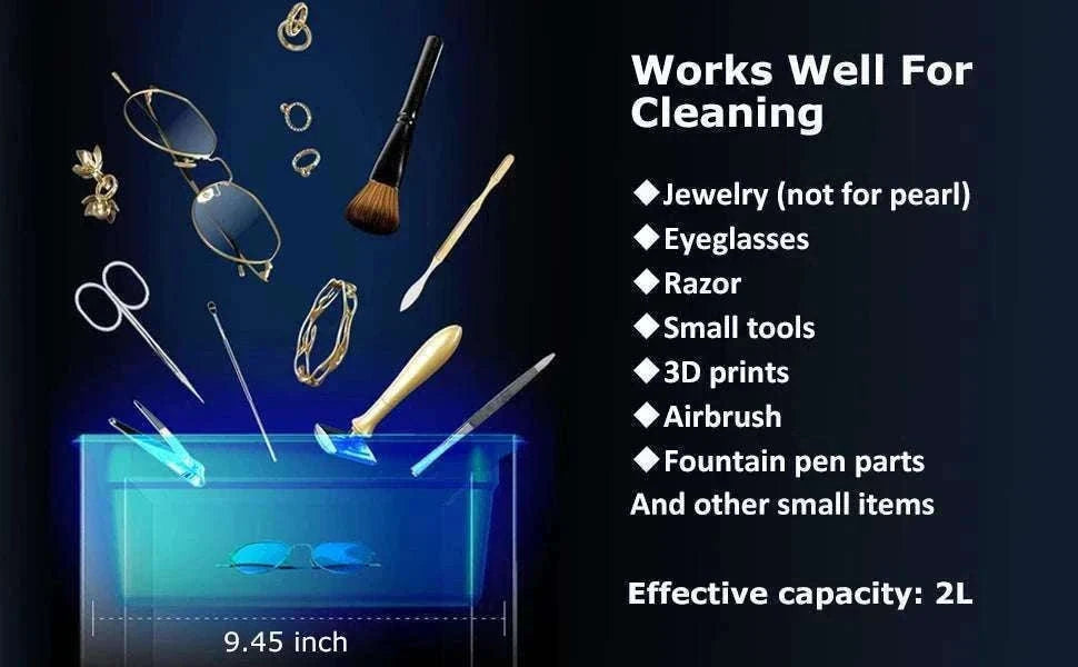 3L Ultrasonic Cleaner with Heat & Timer for Jewelry Glasses-220V-Digital-AU Plug / China Mainland