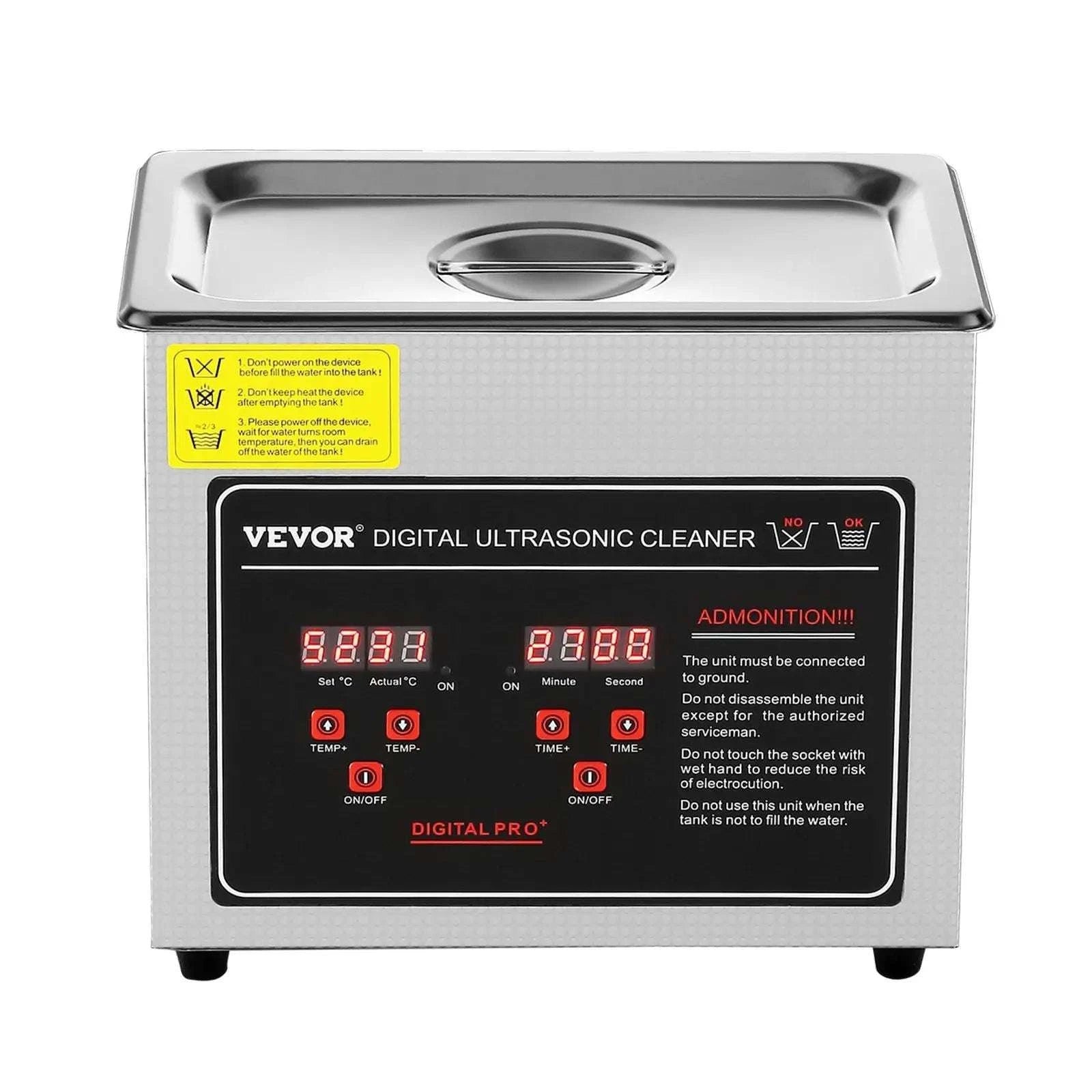 3L Ultrasonic Cleaner with Timer & Heat for Jewelry, Glasses, Watches-United States