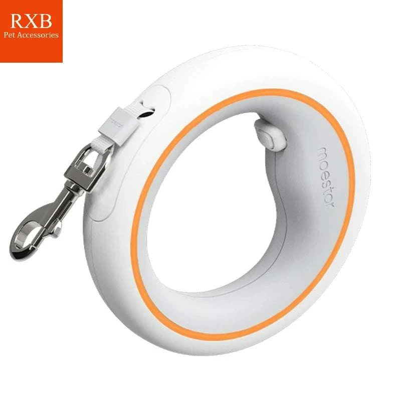 3m Retractable Dog Leash with One-Hand Brake & Anti-Slip Handle-Orange
