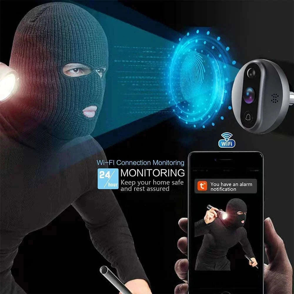 3MP Smart WiFi Peephole Camera with 4.3-inch LCD Viewer-Peephole