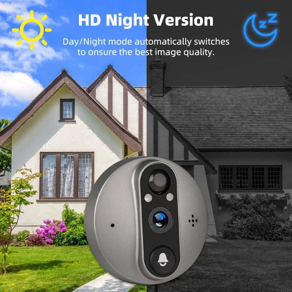 3MP Smart WiFi Peephole Camera with 4.3-inch LCD Viewer-Peephole