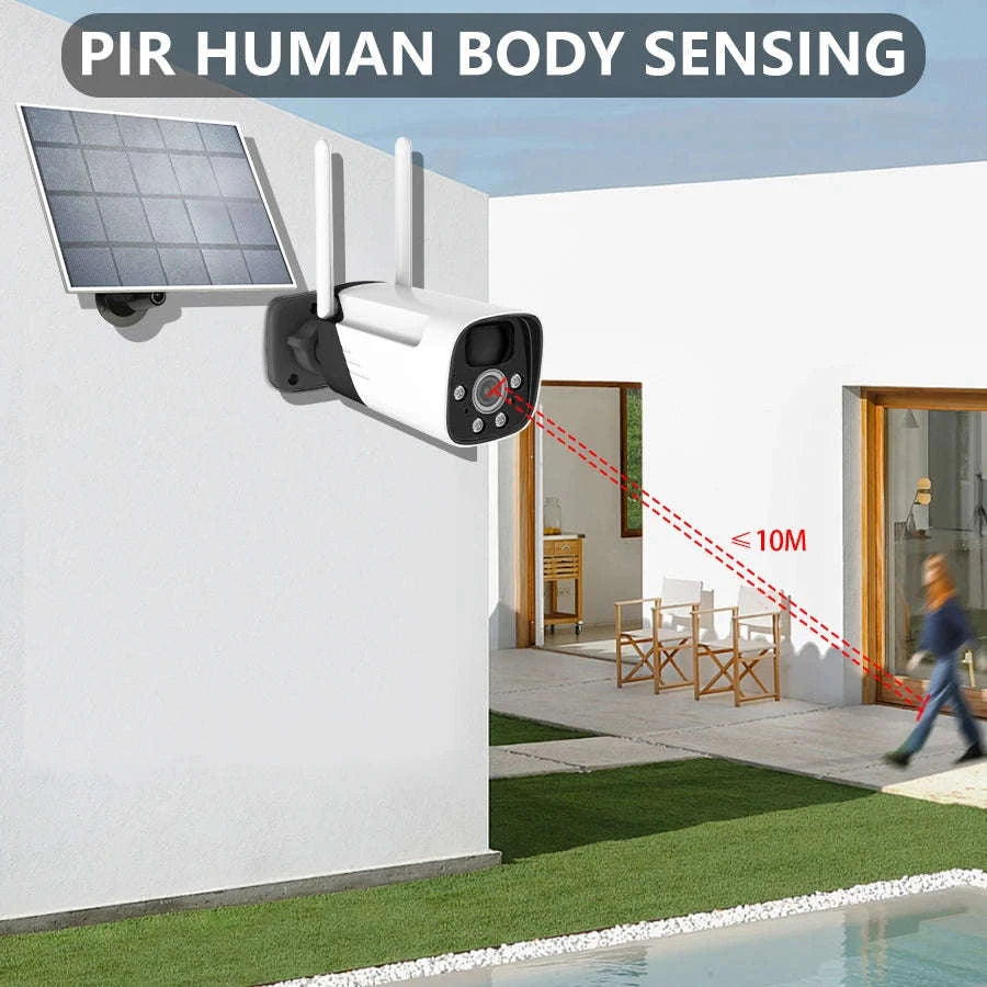 3MP Solar WiFi Security Camera Outdoor with Night Vision & PIR Detection-3MP NO SD Card