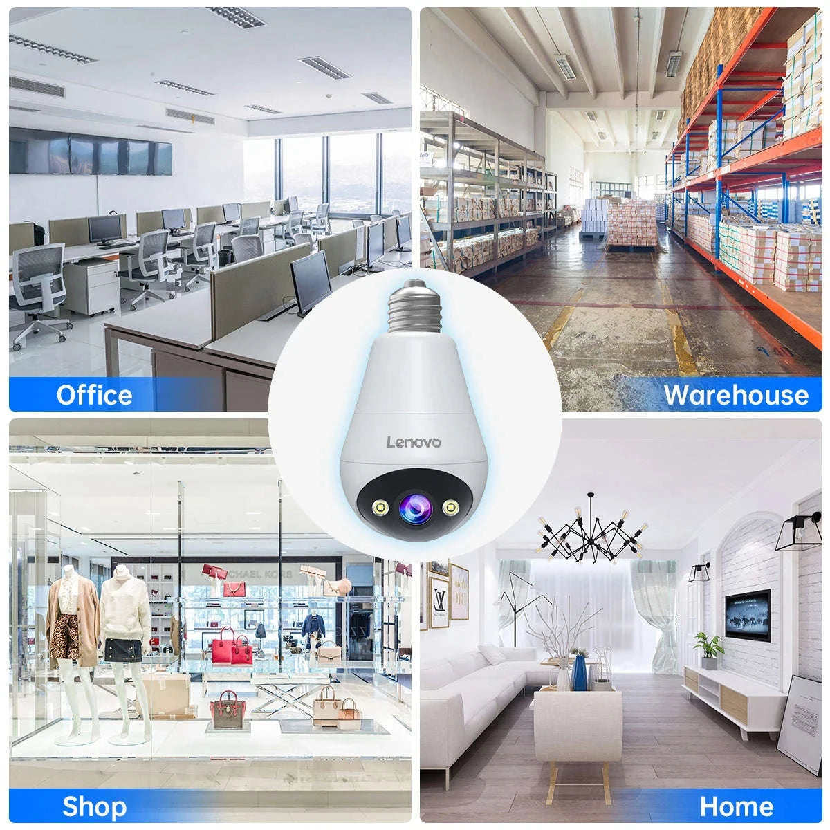 3MP WiFi Bulb Security Camera with 360° View & Night Vision-3MP Bulb Camera