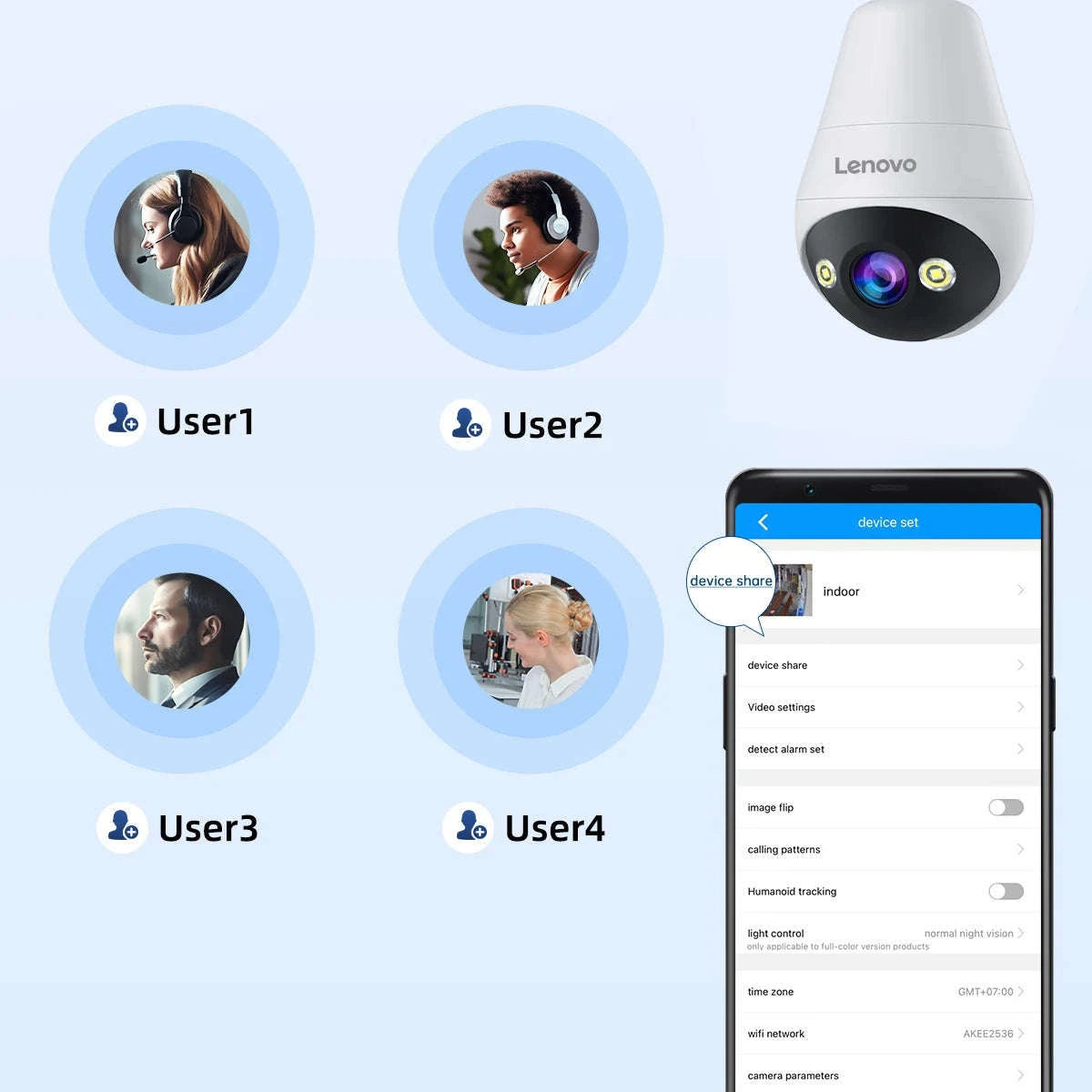 3MP WiFi Bulb Security Camera with 360° View & Night Vision-3MP Bulb Camera