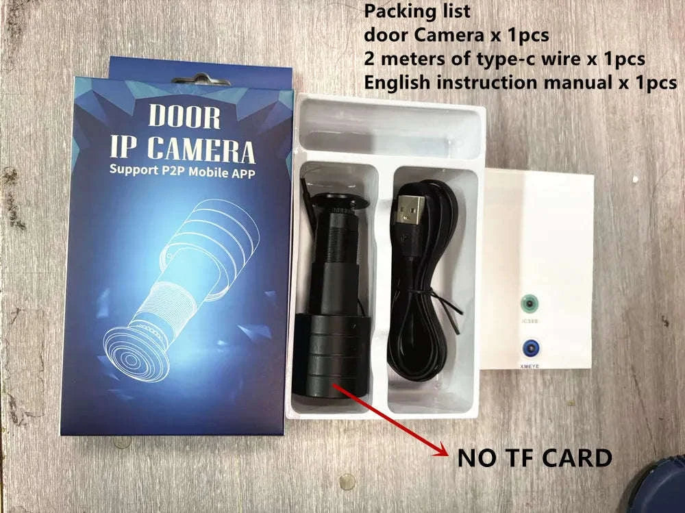 3MP WiFi Peephole Camera with 155° Wide-Angle Door View-NO TF CARD
