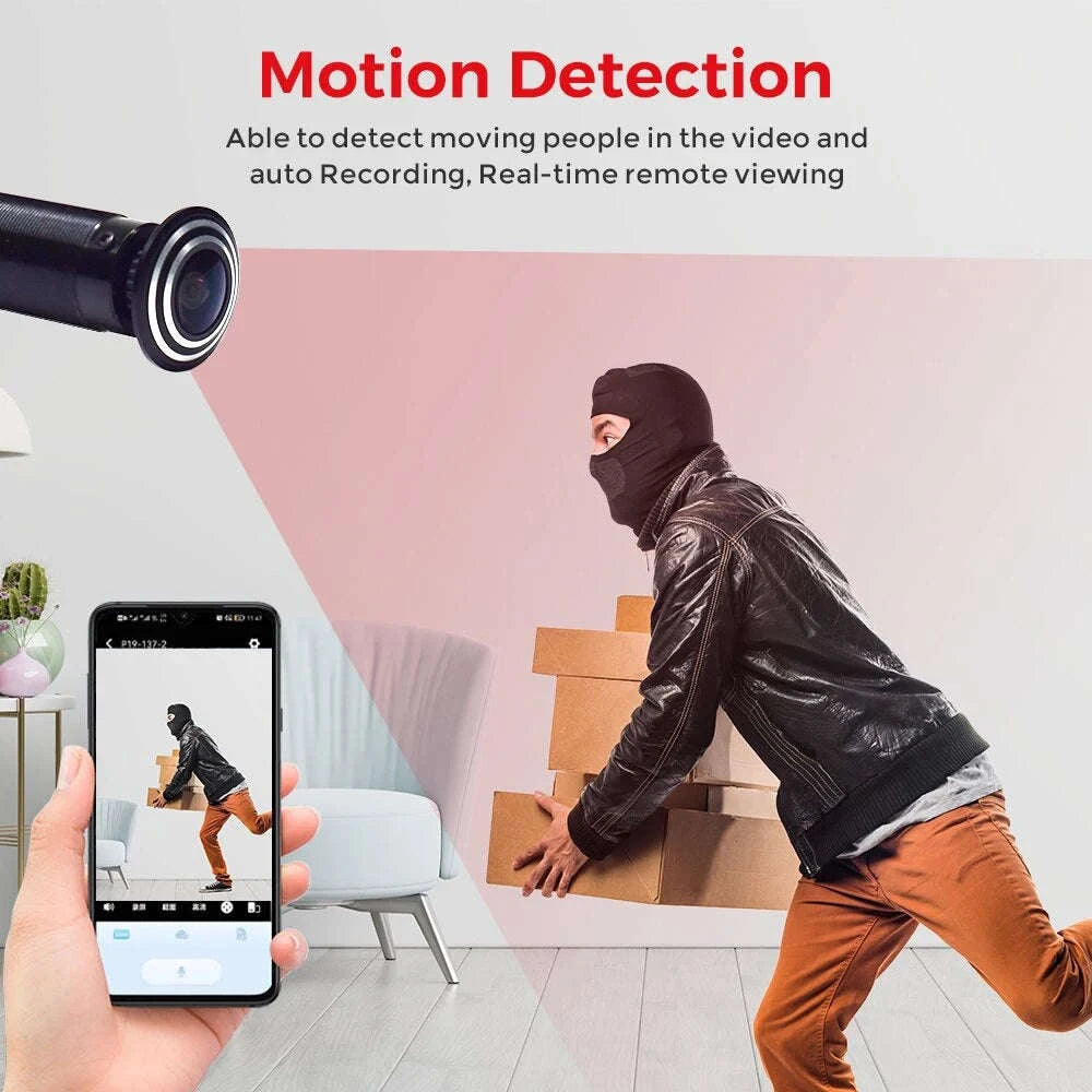 3MP WiFi Peephole Camera with 155° Wide-Angle Door View-NO TF CARD