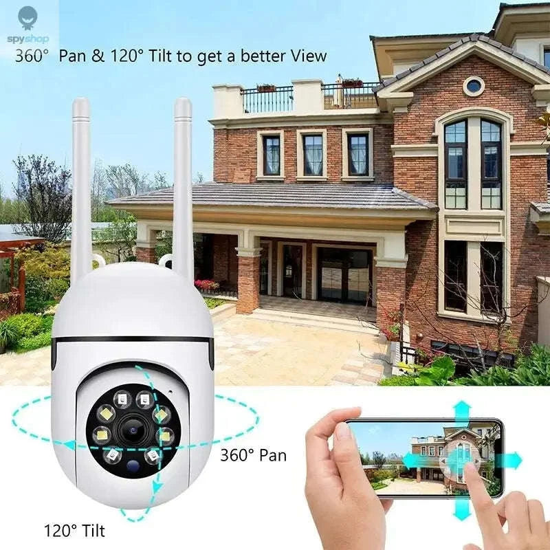 3MP WiFi PTZ Security Camera – Pan Tilt Zoom, Night Vision, Smart Alerts-EU Plug