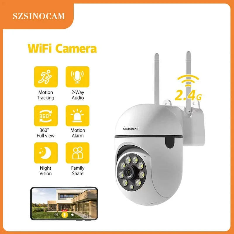 3MP WiFi PTZ Security Camera with 360° View & Two-Way Audio-WiFi NO Card / United States
