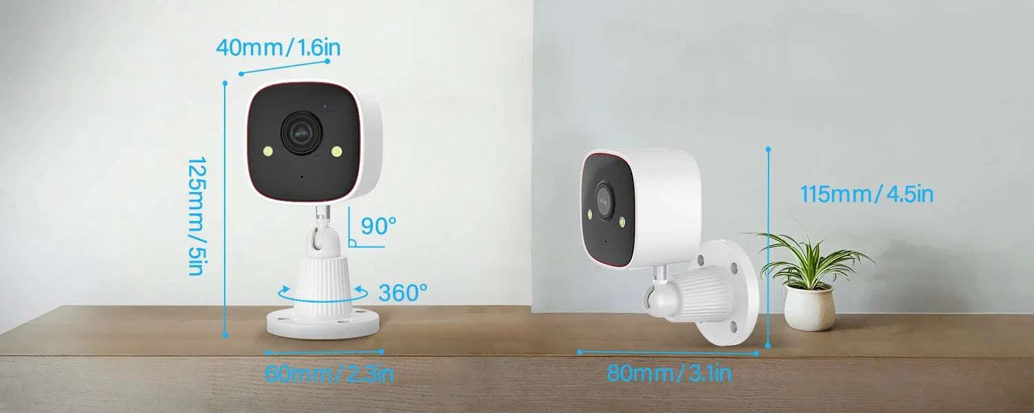 3MP WiFi Security Camera 1296P Outdoor Indoor Waterproof IP66-4PCS / United States