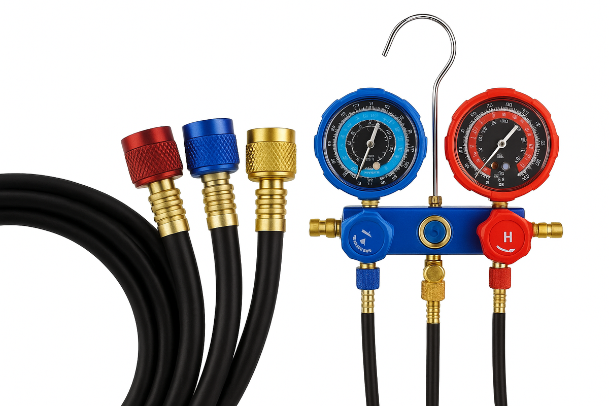 Set de furtunuri de încărcare refrigerant R134a, 3 piese
