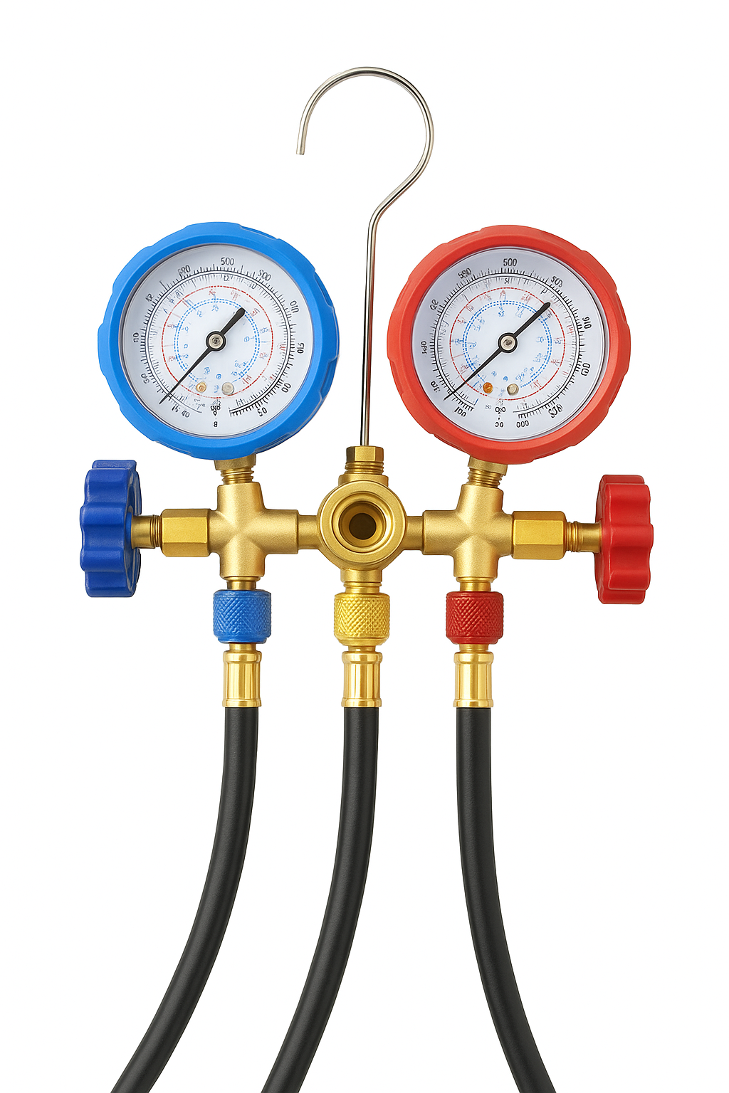 3Db R410 Hűtőközeg AC Töltő Biztonsági Tömlő 800-4000 PSI Működési Nyomás Illeszkedik HVAC Légkondicionáló R134a R32 Hűtőközeg Menet Zsiráf Mérő