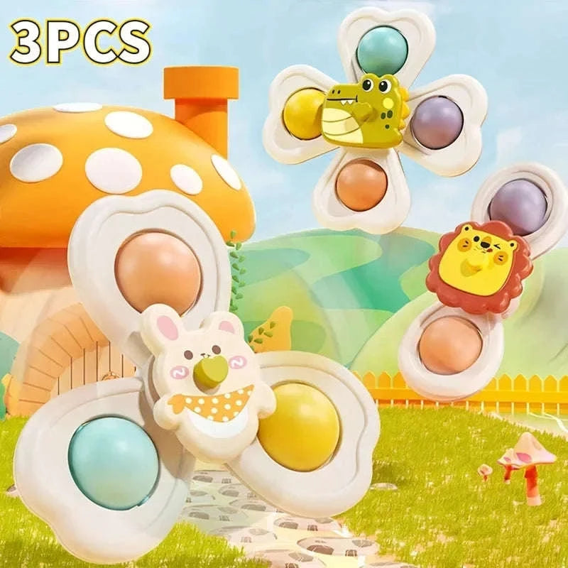 3PCS Suction Cup Spinner Toy for Bath-3pcs