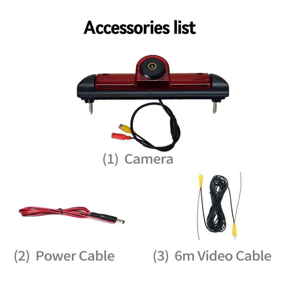 3rd Brake Light Reverse Camera for Ducato Boxer Jumper 170°-black