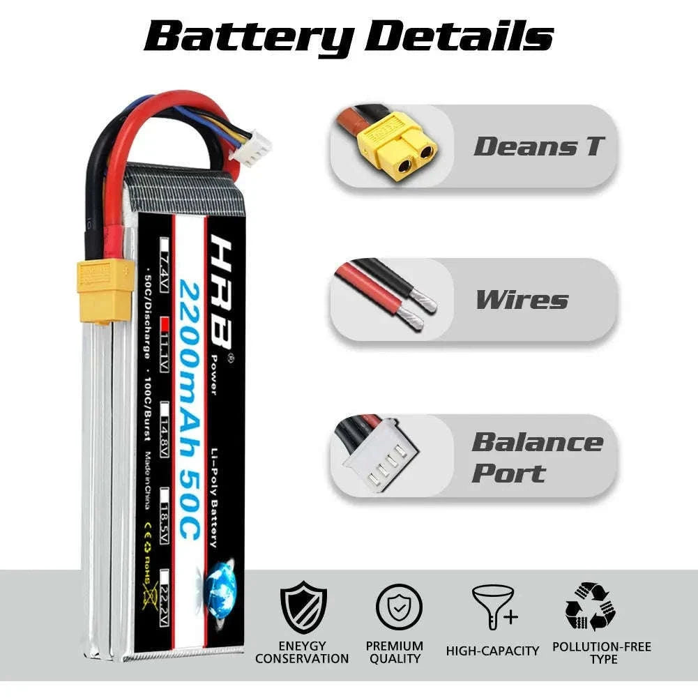 3S 2200mAh LiPo Battery with XT60 Plug for RC Models-3S 2200mah XT60 1PC / france