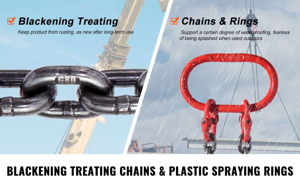 3T G80 Lifting Chain Sling 5ft with Grab Hooks for Engine Hoists-5ft 8mm / france