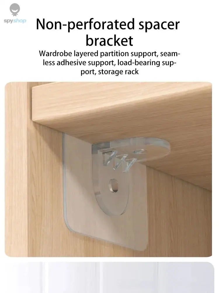 4/10pcs Wardrobe Divider Brackets Non-Marking Sticky Kitchen Cabinet Divider Brackets Anti-Side Slip Layer Support Brackets Spy-shop.com