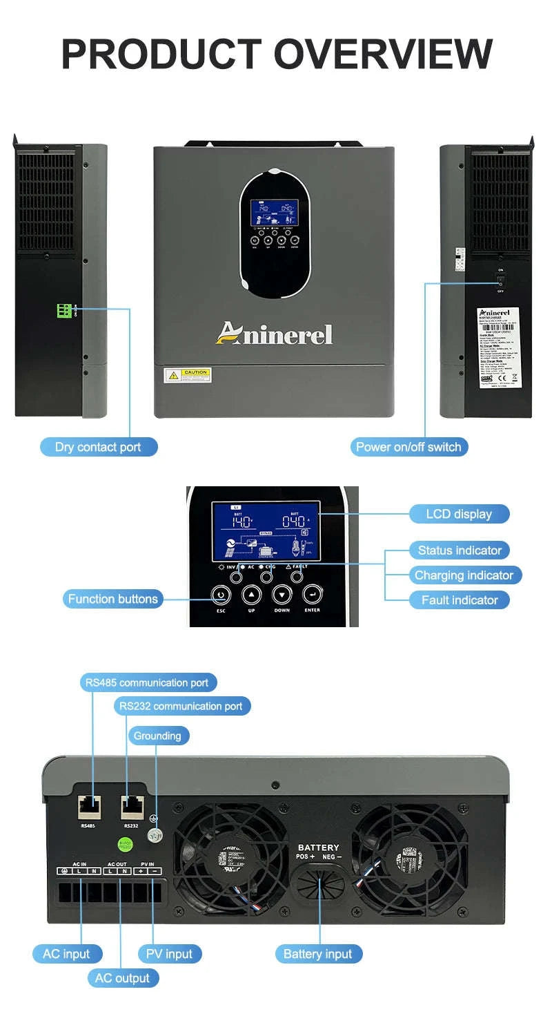 4.2KW 110V Hybrid Off Grid Solar Inverter with 120A MPPT-4.2KW 120V 24V / United States