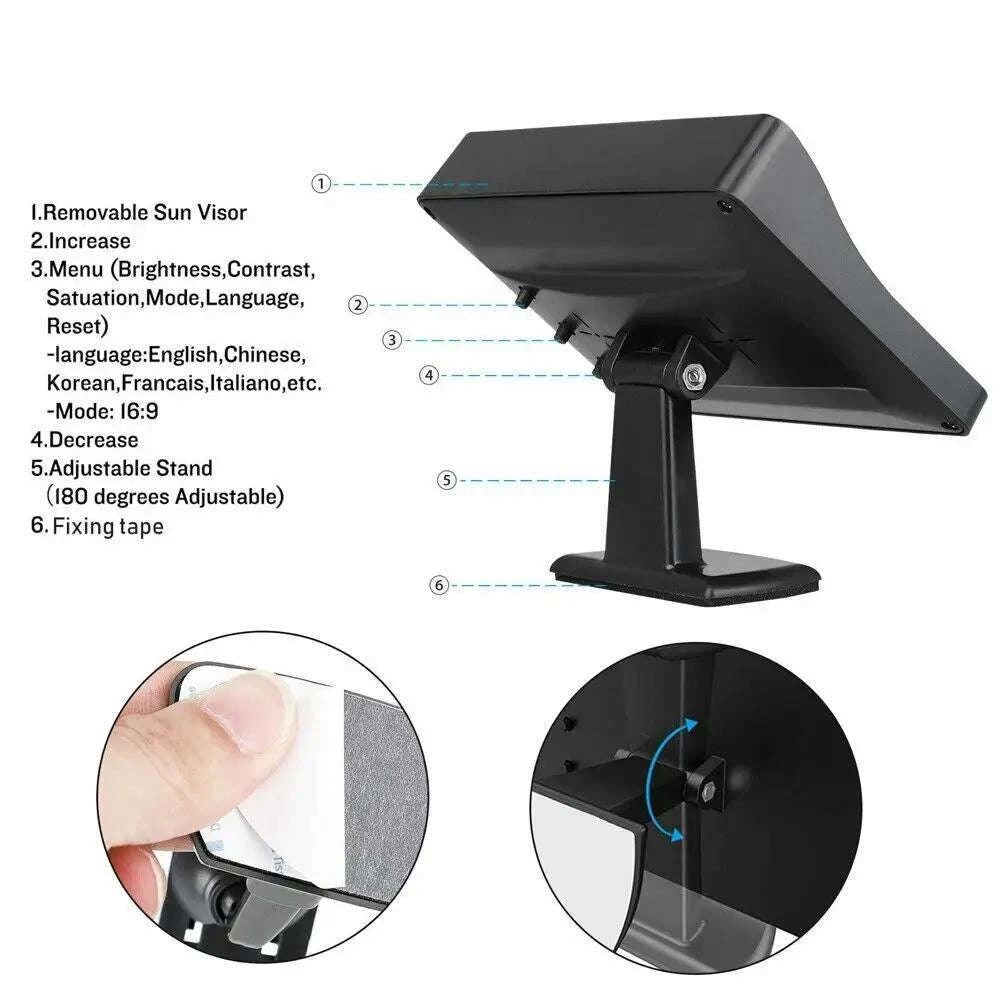 4.3 Inch Rear View Camera Monitor for Parking-X116-4LED Camera