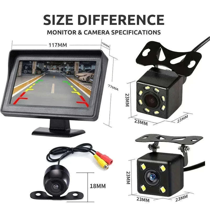 4.3 Inch Rear View Camera Monitor for Parking-X116-4LED Camera