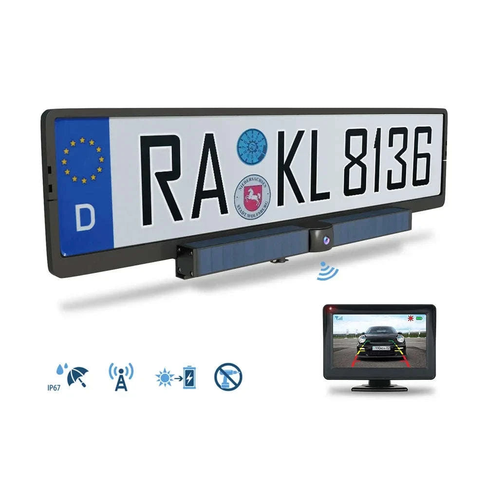 4.3 Inch Solar Vehicle Wireless Reverse Camera with 1080P Monitor-Solar Vehicle Camera / france