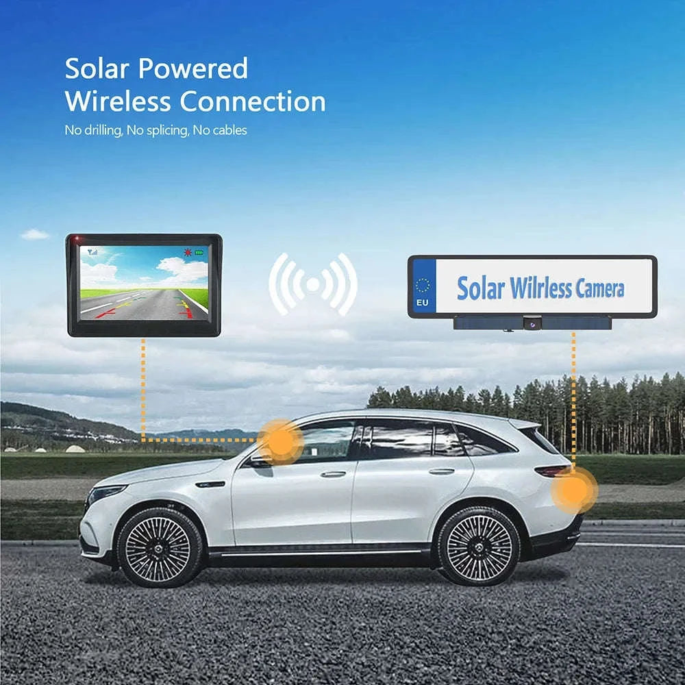 4.3 Inch Solar Vehicle Wireless Reverse Camera with 1080P Monitor-Solar Vehicle Camera / france