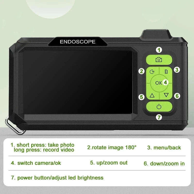 4.3" IPS Industrial Endoscope Camera with Triple Lens HD 1080P-7.9MM Triple / 10 meters