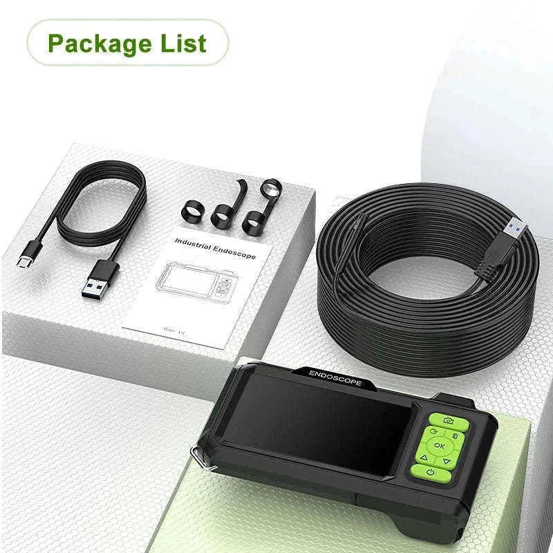 4.3" IPS Industrial Endoscope Camera with Triple Lens HD 1080P-7.9MM Triple / 10 meters