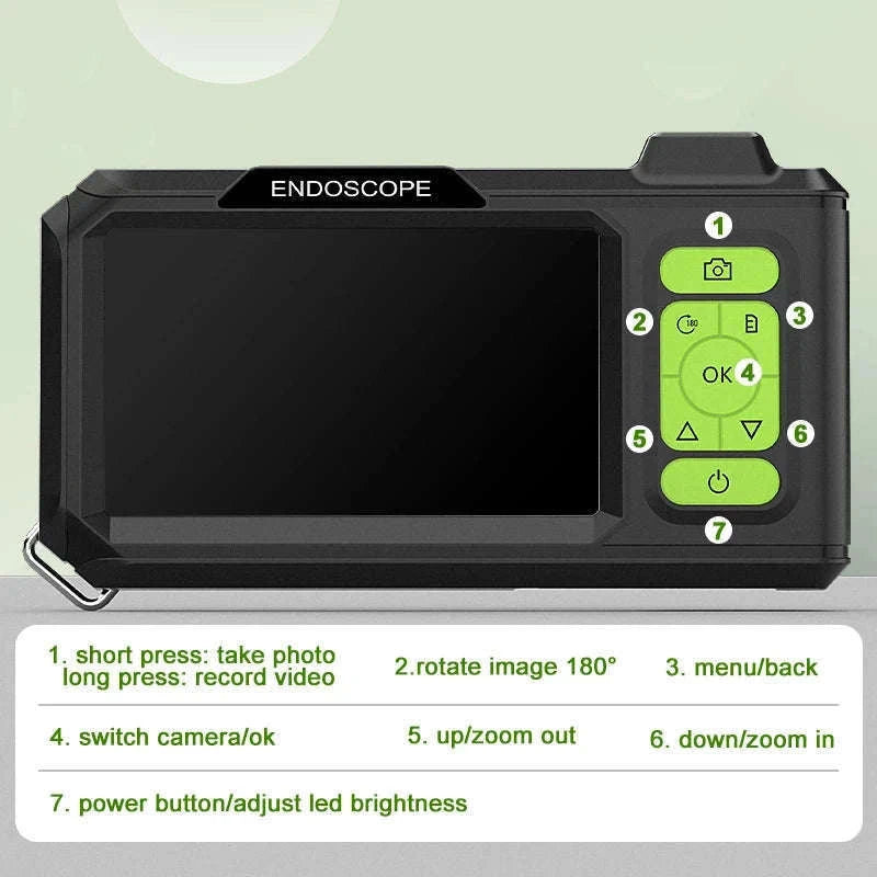 4.3" IPS Industrial Endoscope Camera with Triple Lens HD 1080P-