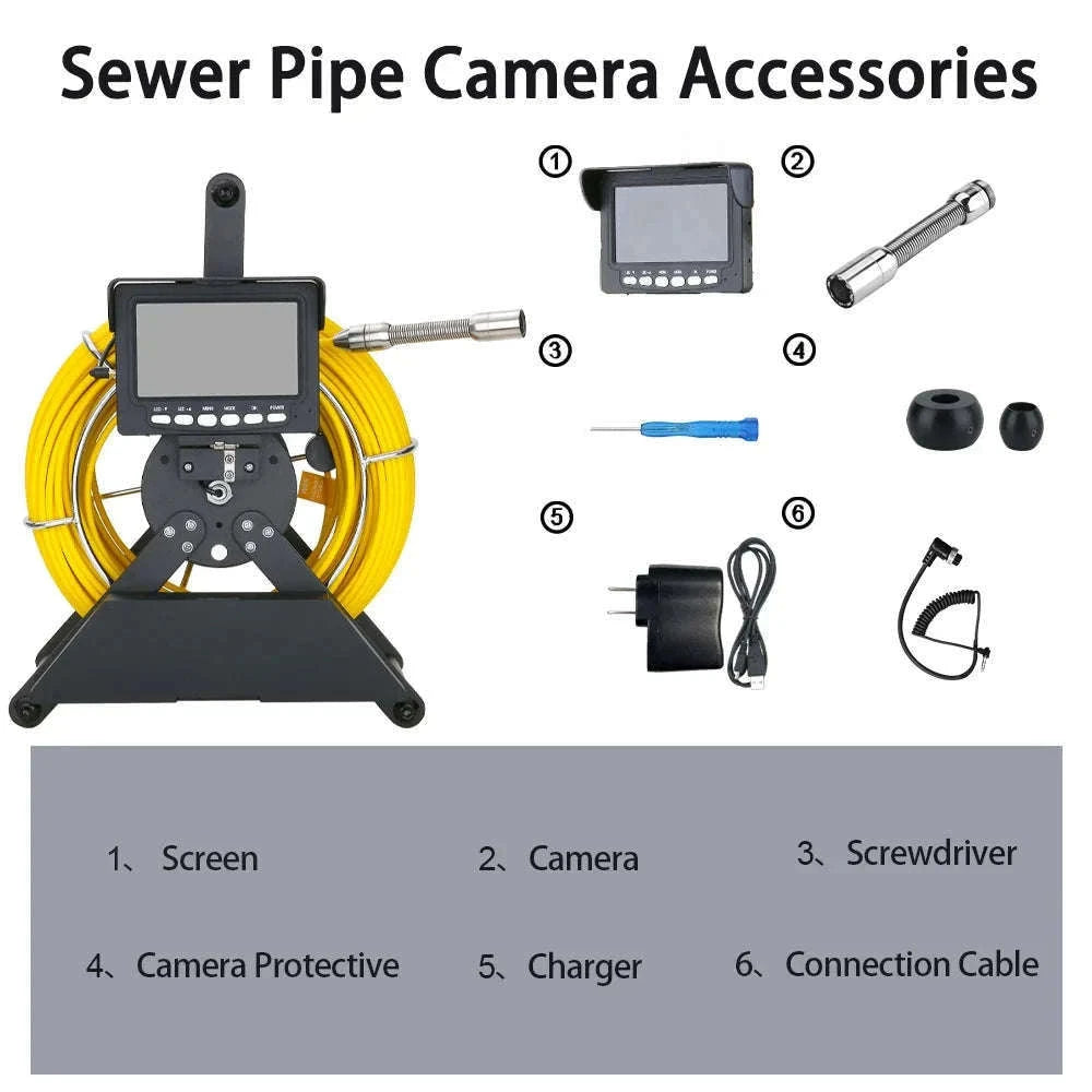4.3" Sewer Pipe Inspection Camera with DVR and IPS Display-22MM with DVR / Poland / 30M