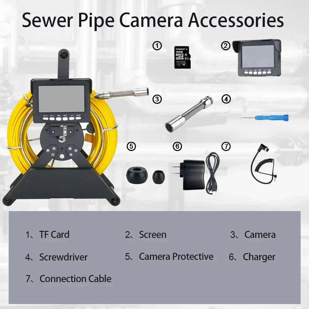 4.3" Sewer Pipe Inspection Camera with DVR and IPS Display-22MM with DVR / Poland / 30M