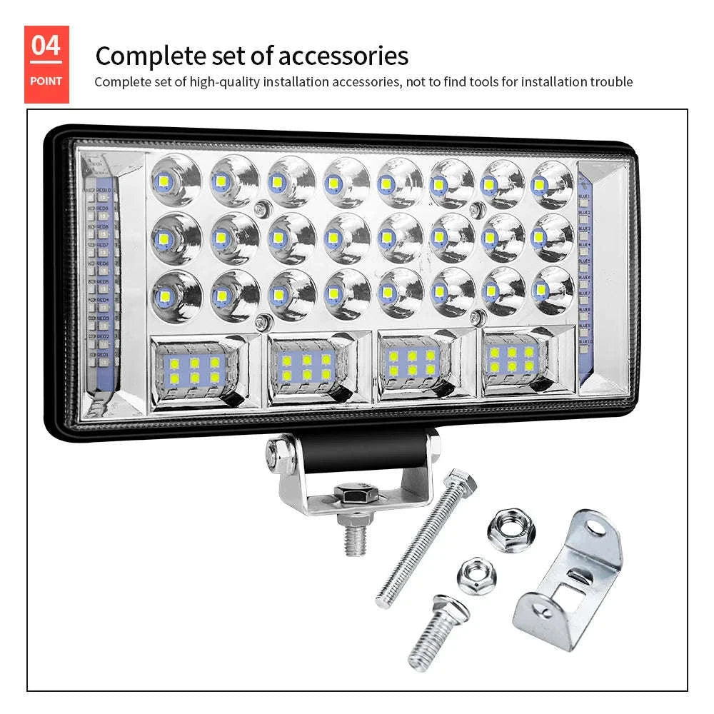4-7 Inch LED Work Light Bar for Truck, Car, Boat, Tractor & ATV 12V/24V-2pcs 5inch 108W